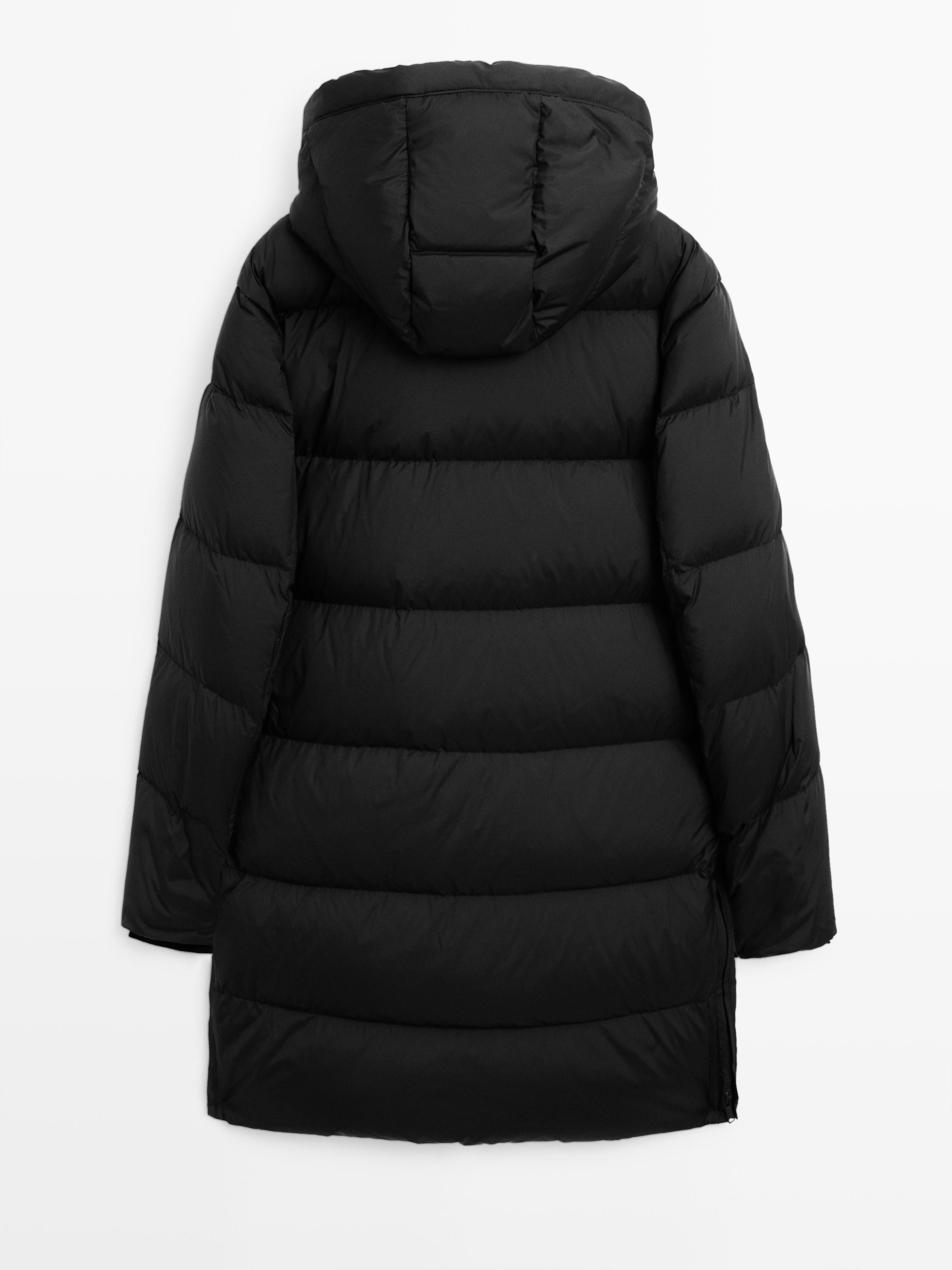 Manteau long matelassé déperlant